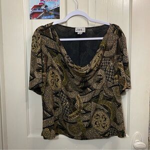 JBS LTD | J.B.S. LTD. Cowl Neck Paisley Grunge 2x Vintage Made In USA Shirt